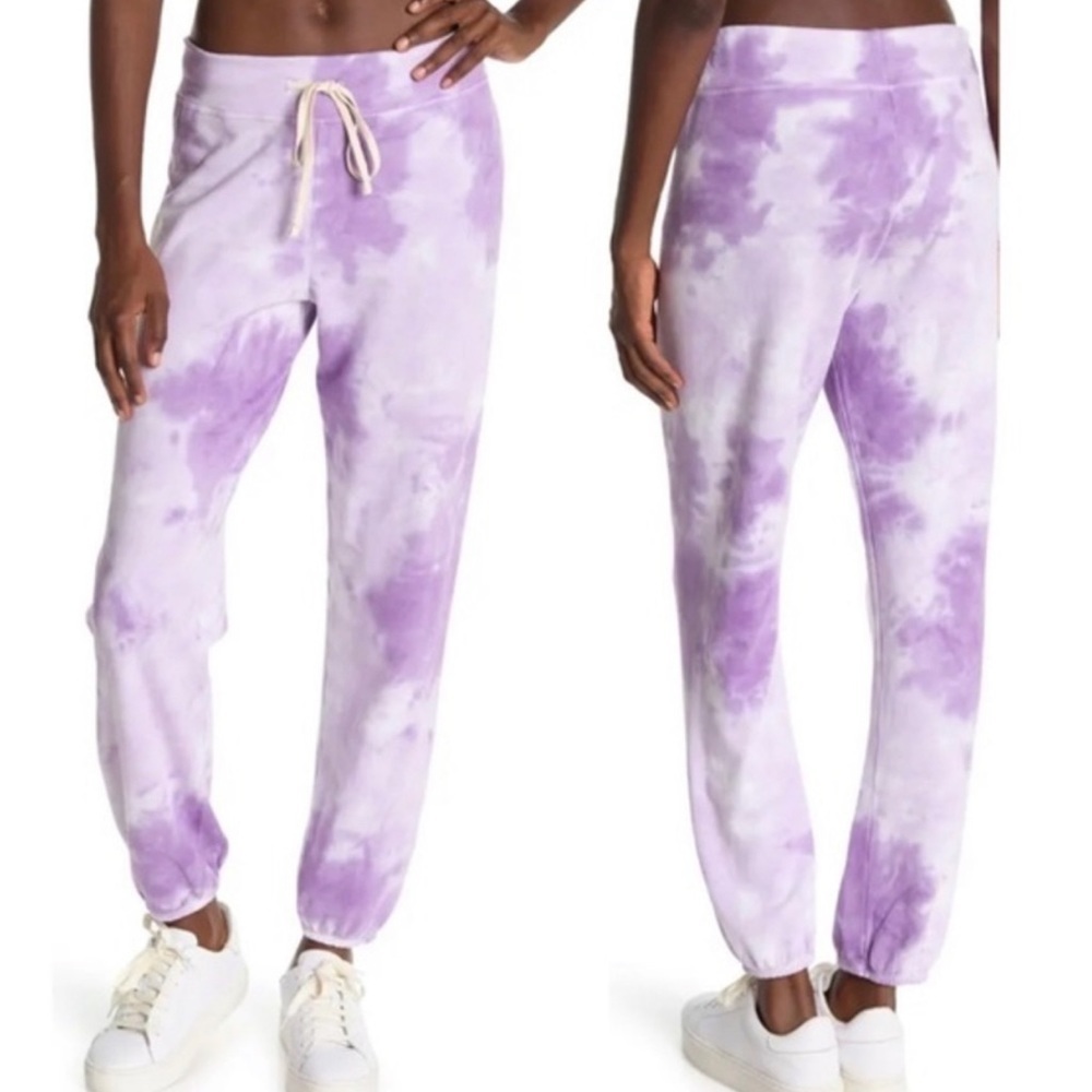 Sundry Light Purple Tie Dye Print Drawstring Knit Jogger Sweatpants Size 3/L